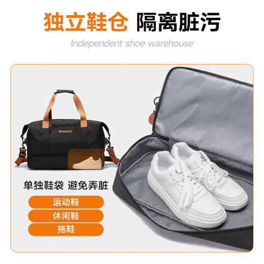 MOONMIX short-distance travel bag large capacity luggage bag women sports backpack business trip handbag gym bag swimming bag storage bag black