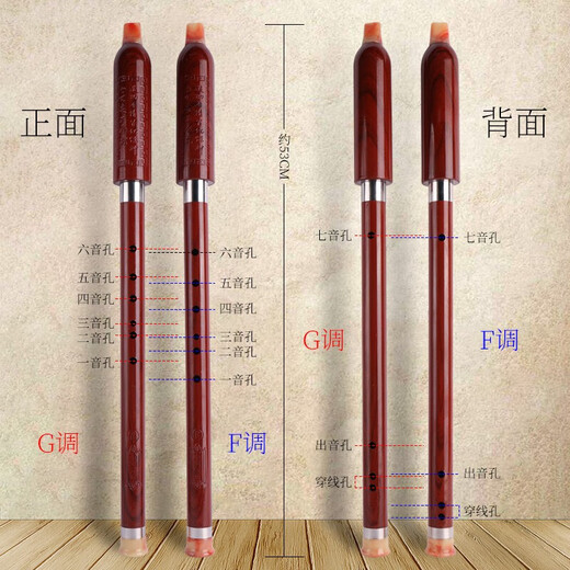 名森竖吹巴乌成人儿童学生初学入门仿红木仿玉单管巴乌乐器 仿红木G调