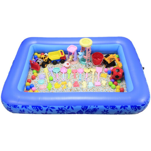 ZHIKOU (ZHIKOU) children's inflatable beach pool toy sand pool set beach toys baby play sand digging sand pool children's birthday gift 180 yards + 5 Jin [Jin equals 0.5 kg] colored stones + 23 toys + gift bag