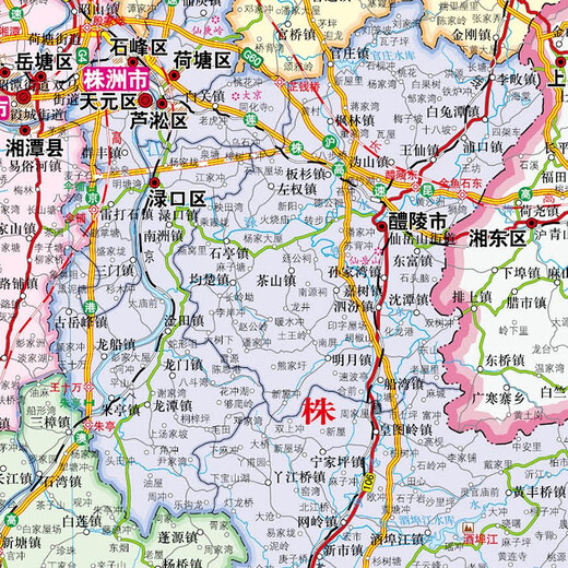 2025年新 湖南省地图 1068*749毫米 纸质墙贴 政区地形交通图