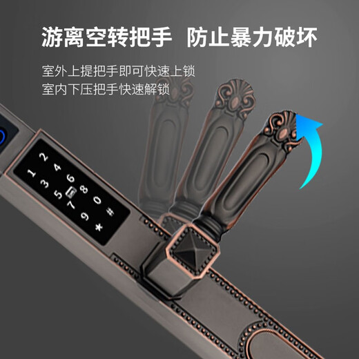 Singea思歌庭院户外双面防水指纹锁别墅大门双开密码锁门禁遥控智能门锁 C728C-黑曜石-双面 包安装