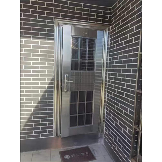 勤凯金盾定制不锈钢304单门通玻透光阳台门不锈钢防盗门进户门单门 860*2050 201加厚不锈钢