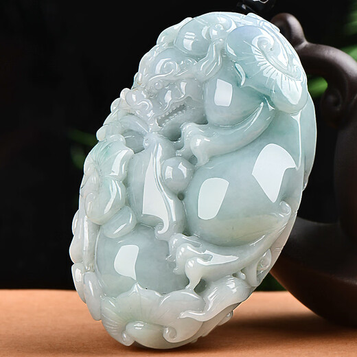 Jade Handle Piece, an Orphan of a Thousand Years, Jade Plate and Jade Pendant for Men, Symbolizing Success in Career, Pixiu Handle Piece QZK2582i