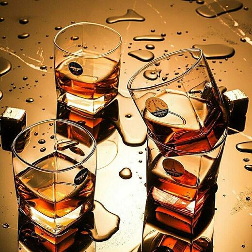 Bofu Lemeiya Whisky Bier Weinglas Set, vier quadratische Weinglas drei oder zwei Weißweingläser Haushaltskristallglas vier Stücke 200 ml-13845