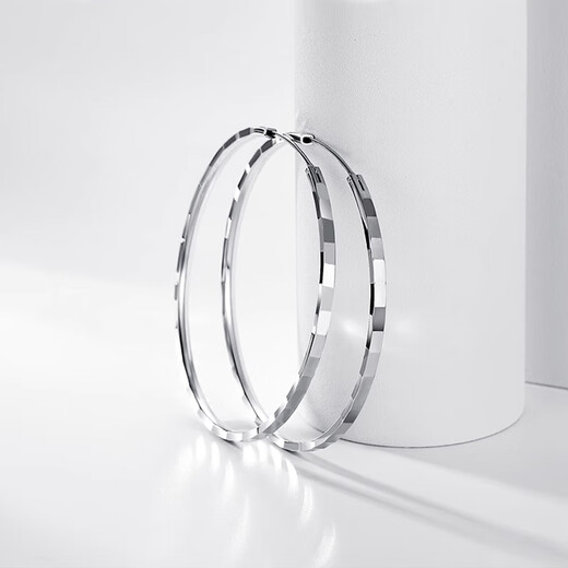 Crystal large hoop earrings for women 990 pure silver earrings hoop earrings hoop earrings European and American style exaggerated light luxury jewelry