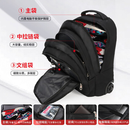 CROSSGEAR Travel Luggage Trolley Bag Business Large Capacity Backpack 15.6-inch Laptop Business Travel Bag for Men and Women