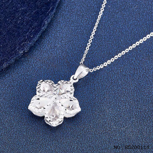 Jibaolou PT950 platinum pendant, colorful five-petal flower platinum pendant (excluding chain) 2.26g