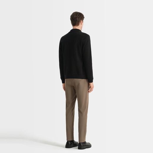 
Biemlfdlkk [16-pin wool] Spring and Autumn Men's Casual Jacket Skin-friendly and Clean Color Business Classic Stand Collar Wool Kit Jacket 07 Black XL
