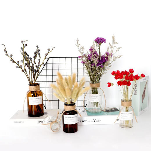 AIMAN (AIMAN) ins air-dried flower bouquet home furnishings small fresh living room flower arrangement internet celebrity decoration baby's breath eternal flower a handful of pink baby's breath dry branches