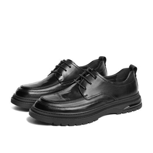 Belle Commuter Business Cuir Chaussures Chaussures décontractées de la vache de vache pour hommes A1373AM4 Noir 42