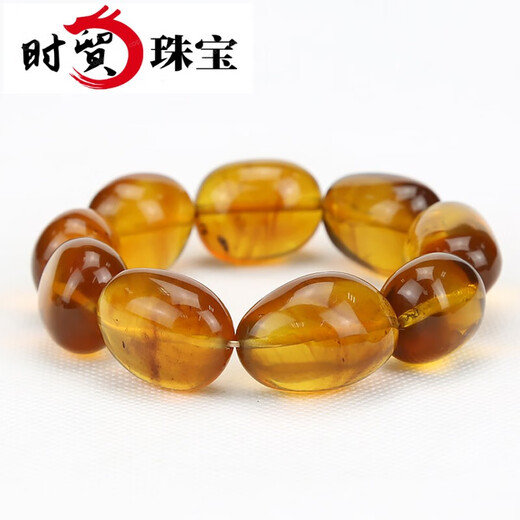 Shimao Hengfulong Myanmar Mine Amber Natural Amber Gold Brown Amber Bracelet Bracelet Shape Bead Personalized Men's Style