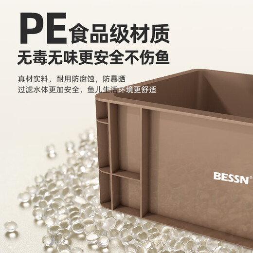 BESSN fish tank turnover box filter box filter trickle box filter box external upper filter complete set of fish pond water circulation system small 3-layer box + high-efficiency filter material set + water pump