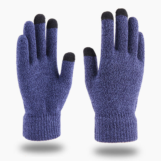 Yilan Aoxue Winter Warm gestrickte Touchsbildschirme für Männer und Frauen im Herbst und Winter Wollhandschuhe für kalte Finger nicht rutsch warmische Handschuhe G1203 Schwarz und Weiß