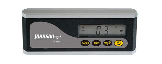Johnson 15cm magnetic digital level, automatic flip-up display, backlit screen, five measurement units