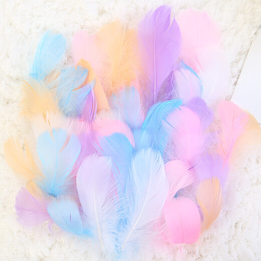 Aseblarm feather white handmade diy feather decoration natural colored feather ornaments filled decorative materials photo props large floating length about 8-12cm 100 pieces