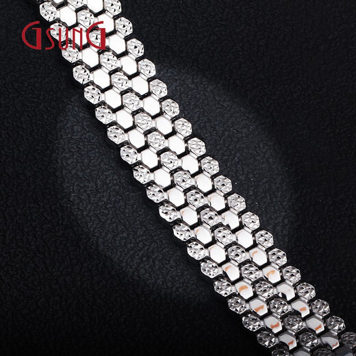 GsunG platinum men's bracelet is stylish and new, wide and large PT950 women's bracelet is fashionable and shiny. Priced by gram. Contact before bidding.