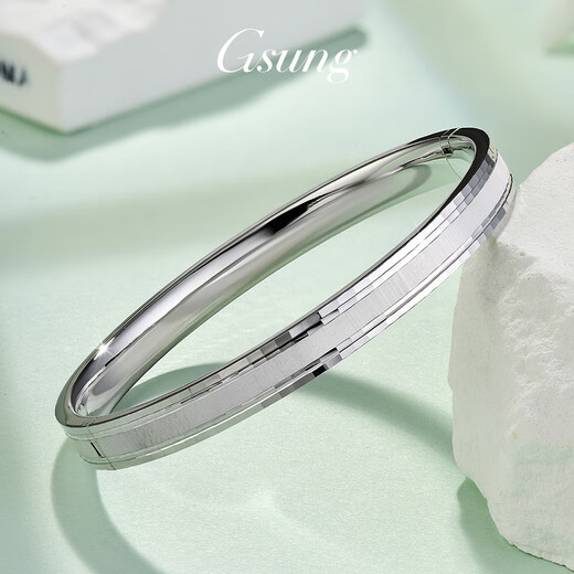 GsunG platinum PT950 bracelet for women, couple style, cat eye craft bracelet, colorful brushed surface platinum bracelet spring buckle, calculated based on the gold price of the day