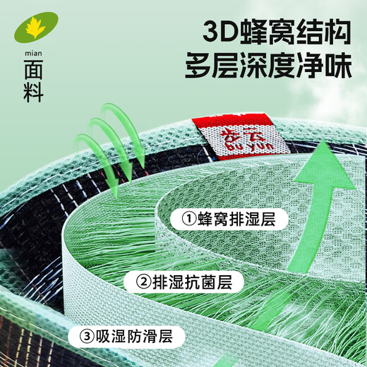 
Buyun insoles men sweat-absorbent and odor-resistant breathable antibacterial deodorization sports soft bullet station for a long time without any fatigue shock absorption for women in summer Mugwort fragrance deodorization-5 double pack 42