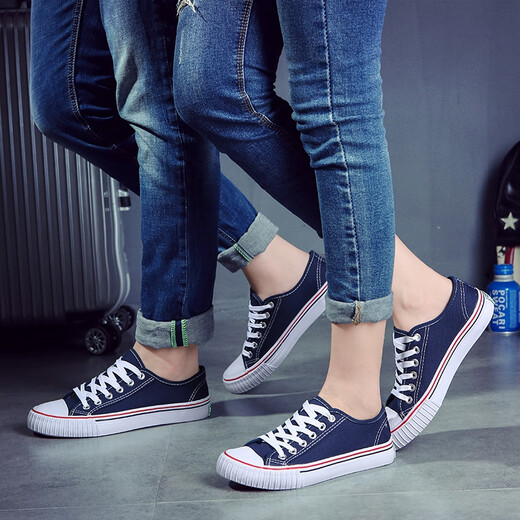 Lorenbon Canvas -Schuhe für Männer und Frauen Paarschuhe für Männer und Sommerschuhe für Männer für Männer und Frauenschuhe für Frühlings- und Sommerschuhe für atmungsaktive weiche alleinige Student -Laufschuhe [Bruchgröße] 6625 Blue 38 Frauenstil (normale Sportschuhe) (normale Sportschuhe)