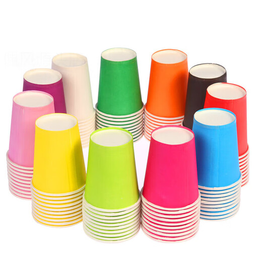 Colorful paper cup handmade kindergarten thickened disposable white paper cup handmade diy colored paper cup kindergarten white 50 pieces