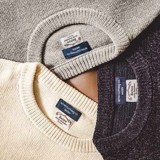 Madden workwear chenille round neck sweater warm and skin-friendly bottoming sweater men's autumn casual lazy top stone gray men's sweater winter/high-end/sweatshirt M (120-140Jin Jin equals 0.5 kg)