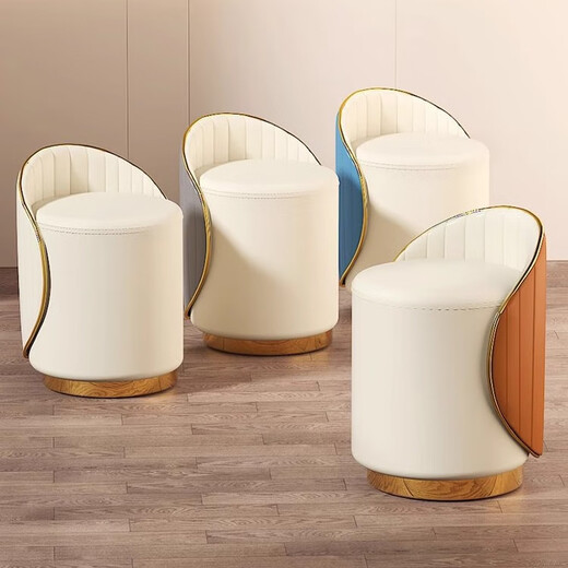 Titian 2025 new high-end makeup stool chair bedroom light luxury dressing stool master bedroom dressing table stool home makeup chair simple style light gray with dark gray