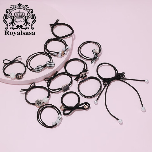 Royal sasa royal salsa hair rope hair tie 12-piece combination set basic elastic rubber band small fresh hair tie accessories
