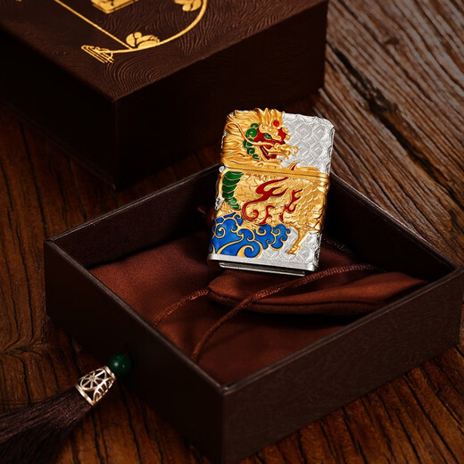 ZIPPO lighter luminescent enamel hot kirlin gift box kerosene windproof sense men's collection gifts One size luminescent enamel hot kirlin (DY9902TF)