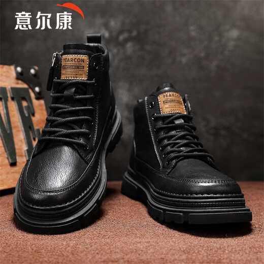 Yierkang Martin Boots Men British Style Invierno 2025 Nuevas botas de alta techo Trabajo de zapatos de algodón de algodón