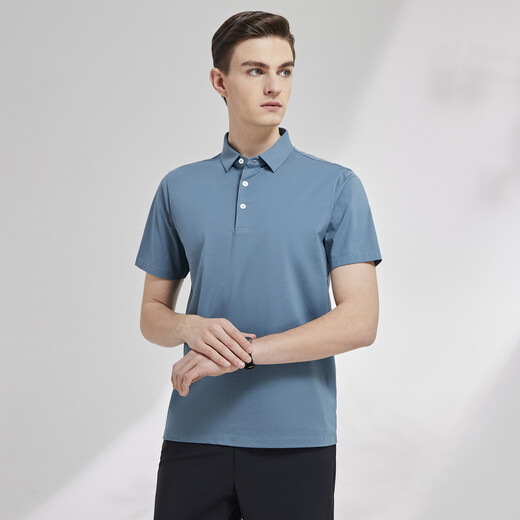 YOUNGOR short-sleeved POLO shirt men's lapel flat machine collar long-staple cotton elastic POLO shirt new emerald green M