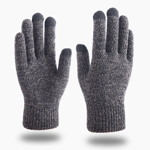 Yilan Aoxue Winter Warm gestrickte Touchsbildschirme für Männer und Frauen im Herbst und Winter Wollhandschuhe für kalte Finger nicht rutsch warmische Handschuhe G1203 Schwarz und Weiß