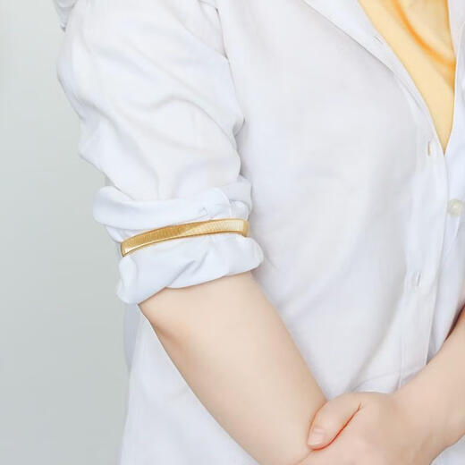 Wan Shi Fei shirt sleeve cuffs, sleeve fixation artifact, cuff tightening, shirt sleeve arm cuffs with elastic cuff rings for men and women 01 gold (1 piece)