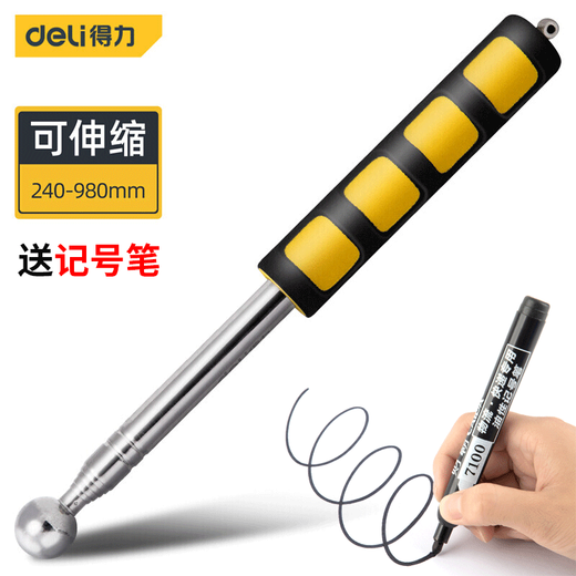 Deli (deli) empty drum hammer home inspection tool set hammer retractable stick pointer detection empty drum collection room wall tiles and floor tiles empty drum detection hammer stainless steel earthquake-resistant sound drum hammer 240-980mm empty drum hammer DL452002