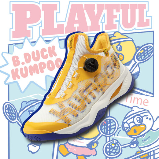 Kumpoo [Little Yellow Duck Co-Bender] G826S Shuangfeng Badminton Shoes Shuangfeng Houyi Pro Badminton обувь та же модель для мужчин и женщин KH-G826S B.Duck Белый/желтый/синий 40