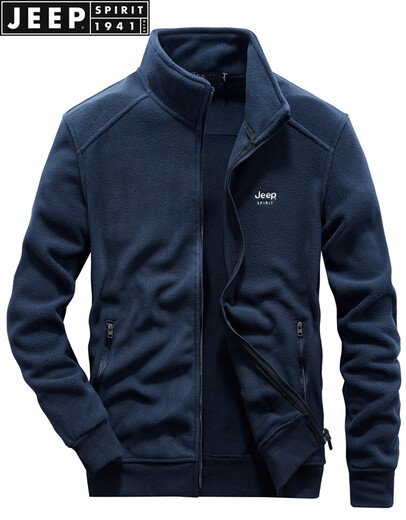 Jeep Spiritspirit Jeep Jeep Jeep Jeep Men's 2024 Nueva chaqueta de vellón al aire libre sudadera de cardigan sudadera de mediana edad de mediana edad 9901 L -175 (adecuado para 120-135 Jin [Jin equivale a 0.5 kg])