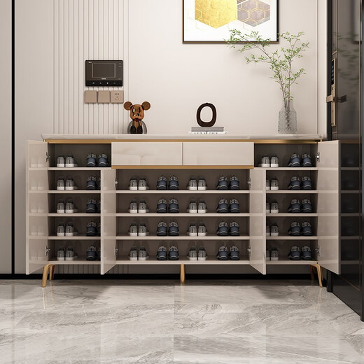 Ventilateur Aiqi Cabinet à chaussures Porte d'entrée moderne Armoire à entrée blanc armoire de foyer salon multifonction de grande capacité armoire de rangement.