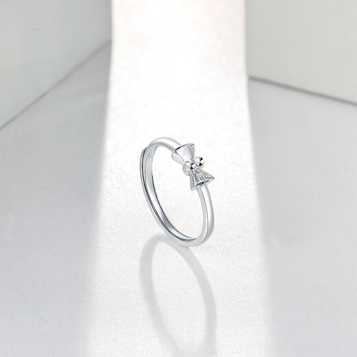 Saturday Fortune (ZLF) PT950 platinum ring for women, sweet bow live platinum ring for girlfriend T size 13 - 2.11g