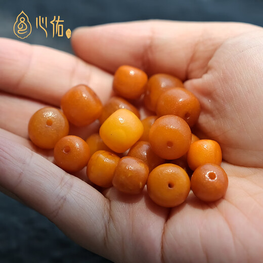 Xinyou Russian material natural old beeswax single beads loose beads old barrel beads pier diy with beads separated beads top beads star and moon accessories old weathered pattern 10mm old single beads