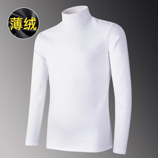Bin color thermal inner wear half turtle neck men's long-sleeved T-shirt thin velvet winter base autumn top 7003 brown 2XL