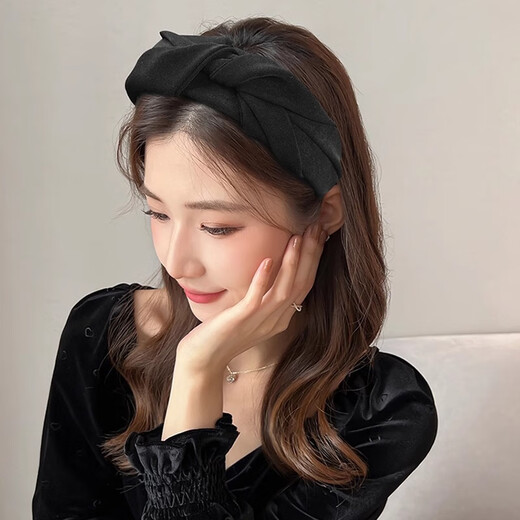 Idel high-head wide headband female high-end Internet celebrity 2025 new face wash headband wide-brimmed hairpin hair accessories hair accessories F3064 black headband female high-end going out headwear