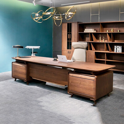 TONGTA light luxury simple modern new Chinese style solid wood boss desk high-end president leader manager desk office desk and chair 2.4m boss table