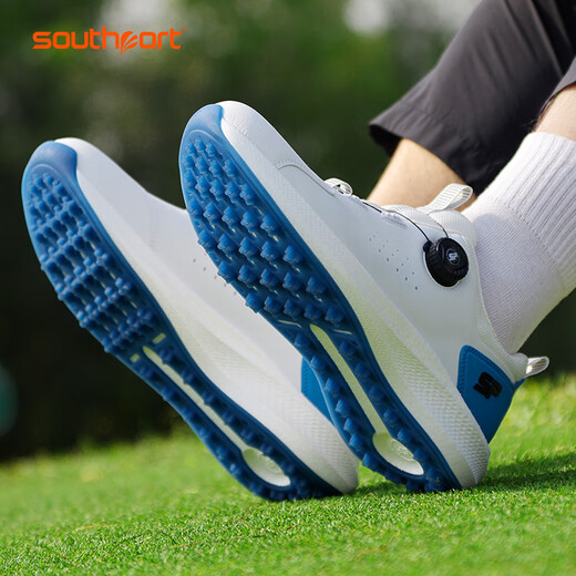 Southport 2025 golf shoes for men, new breathable sports shoes, knob laces, comfortable, waterproof and non-slip, white and yellow 41