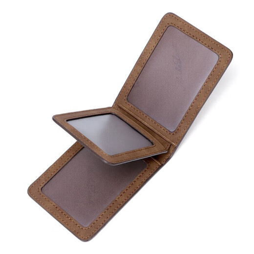 MashaLanti card holder men's driver's license leather case horizontal ID bag multi-card slot card bag male birthday gift practical for boyfriend and husband brown