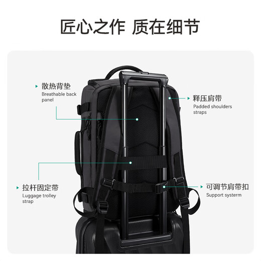 
BAGSMART backpack for traveling and warehouse backpack for men traveling on business trips, large capacity, multi-functional business and casual schoolbag, computer bag, women, classic black (standard version, suitable for 1-3 days of travel)
