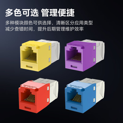 PANDUIT Panda socket network port network panel exceeds category 5, category 6, category 6, category 6, non-shielding module non-shielding RJ45 network cable flat port oblique port 86 type six, non-shielding module yellow CJ688TGYL
