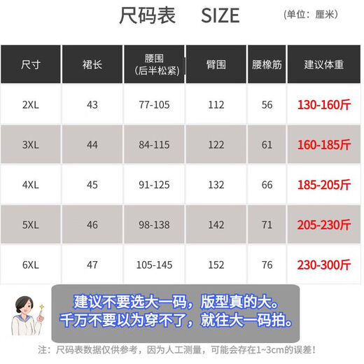 Mengyuanduo 300jin [Jin entspricht 0,5 kg] Kurzrock für Frauen im Sommer-vielseitigen Hüftrock, damit sie schlanker 12608 Rose Red 30 2xl empfohlen 1-160jin [Jin gleich 0,5 kg]