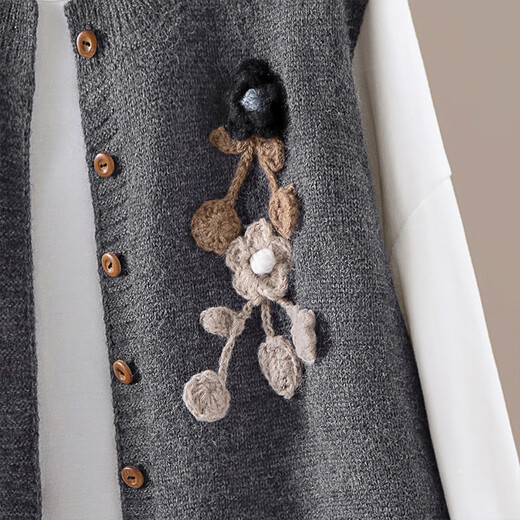 Sibaishe Round Neck Vest 2025 Autumn New Women's Fashion Loose Simple Single-breasted Knitted Vest