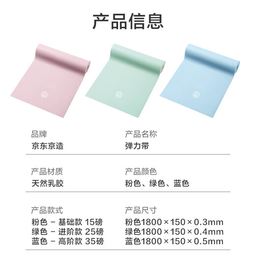 京东京造 弹力带健身瑜伽拉力带女阻力拉伸康复训练男开肩臀腿拉力器 15LB