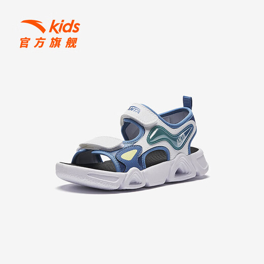 ANTA children's sandals for boys 2026 summer new open-toe soft sole breathable sports comfortable bubble beach shoes era blue/Anta white-1 31