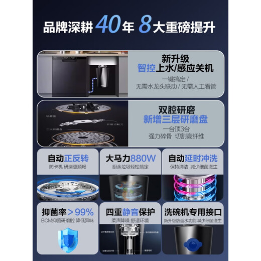 Haier kitchen waste disposer kitchen household grinding food waste grinder food waste machine intelligent LD780-Z1